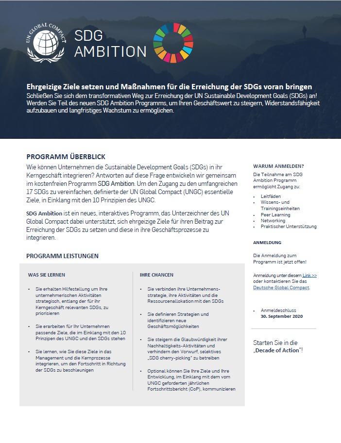 SDG Ambition Broschüre